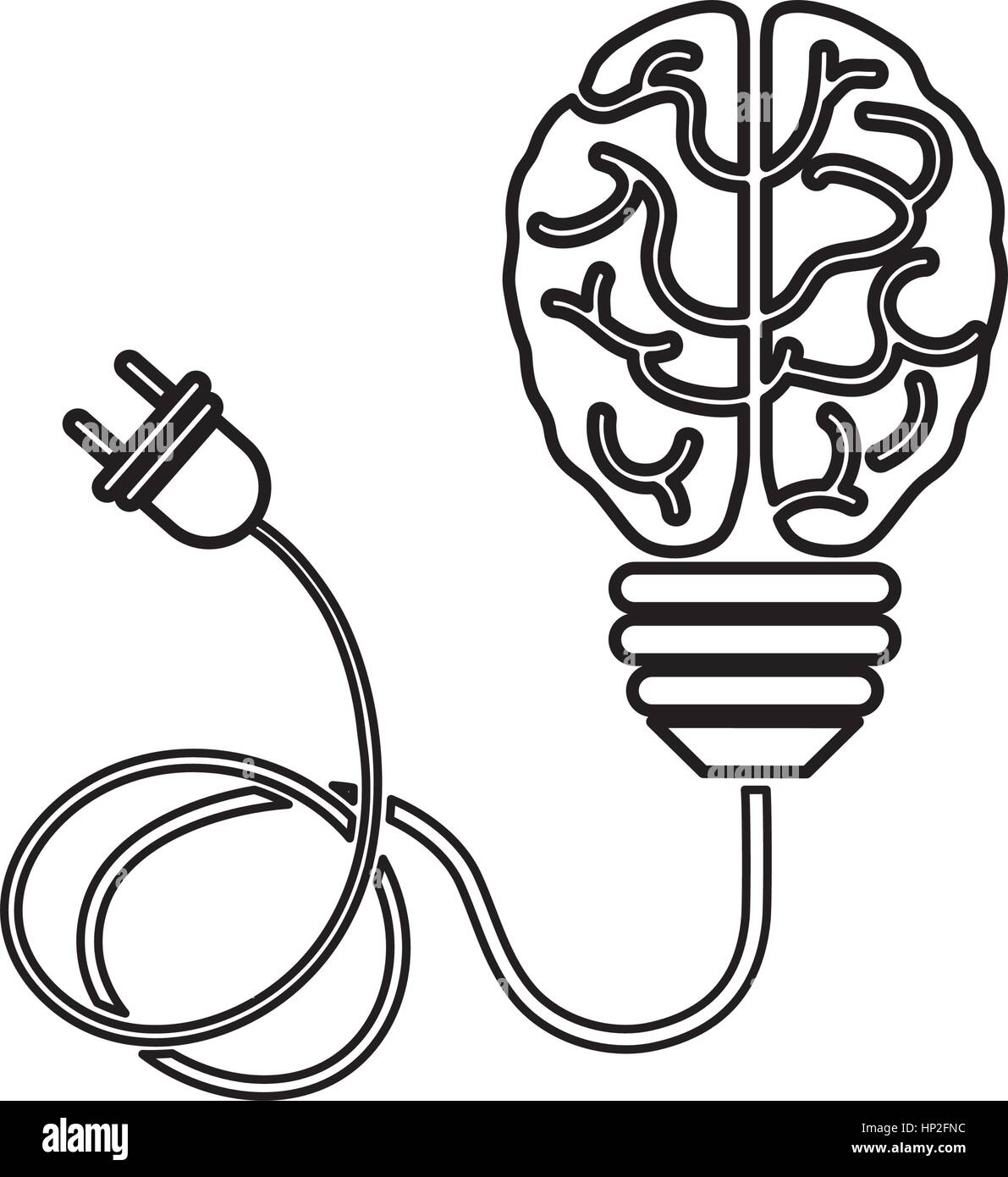 Bulb idea and human brain icon vector illustration graphic design Stock ...