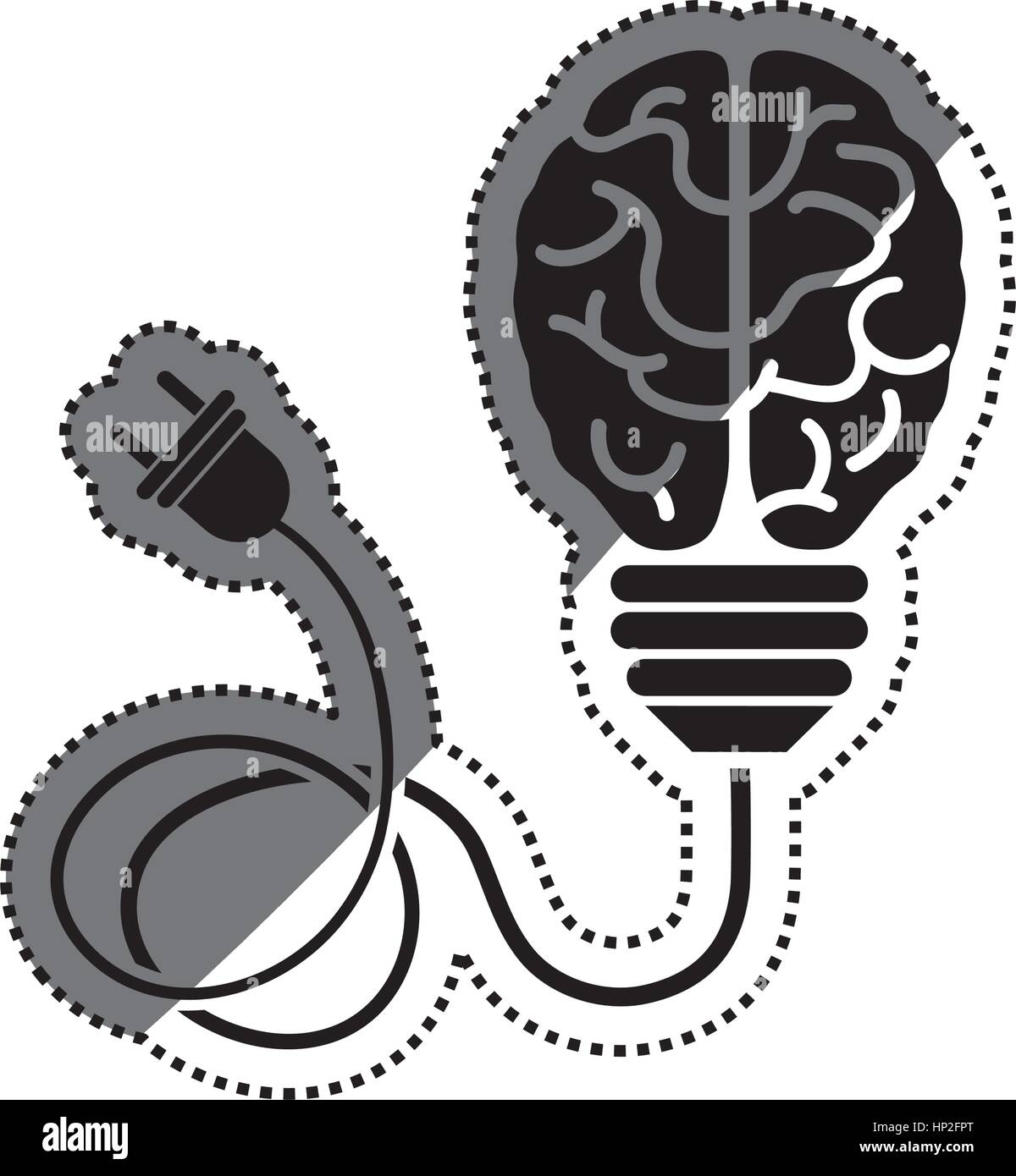 Bulb idea and human brain icon vector illustration graphic design Stock ...