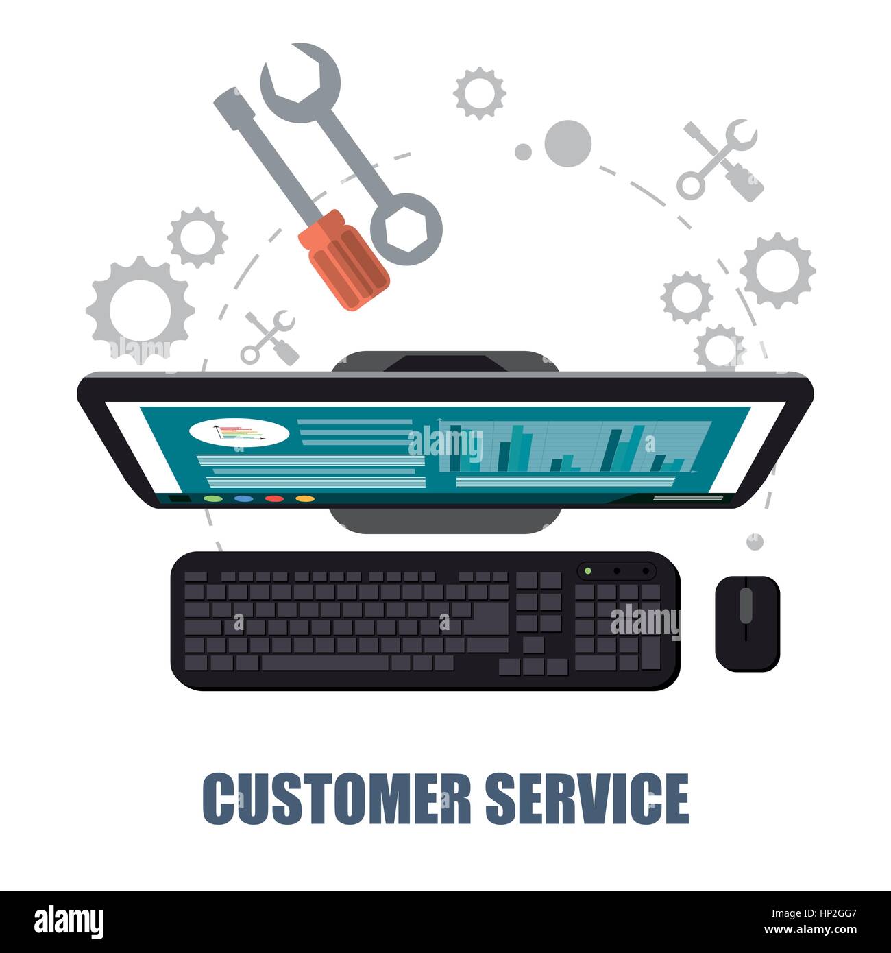 customer service computer support concept vector illustration eps 10 ...