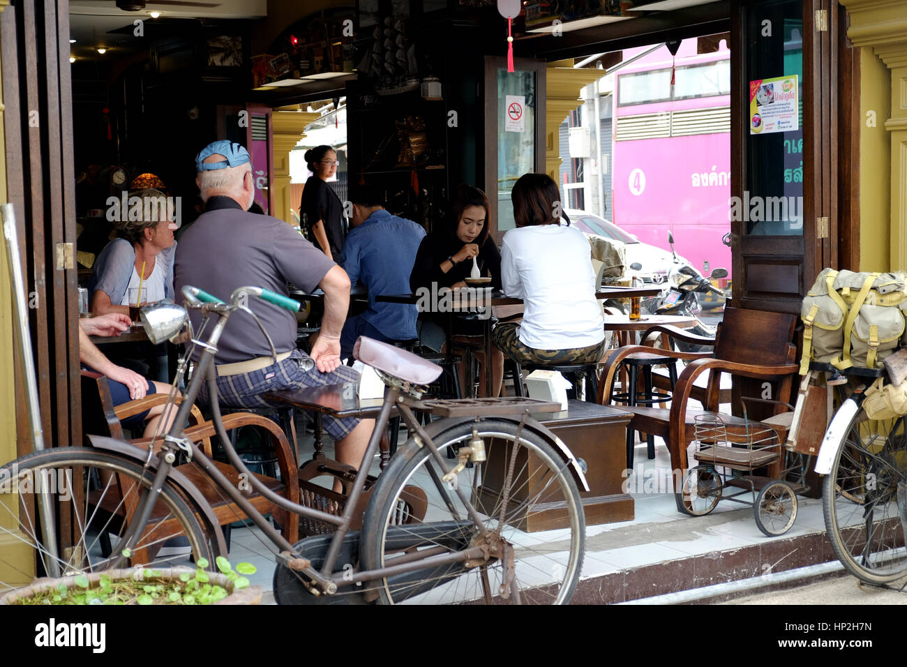 Bar, Thalang Road, Old Town, Phuket Town, Phuket, Thailand Stock Photo