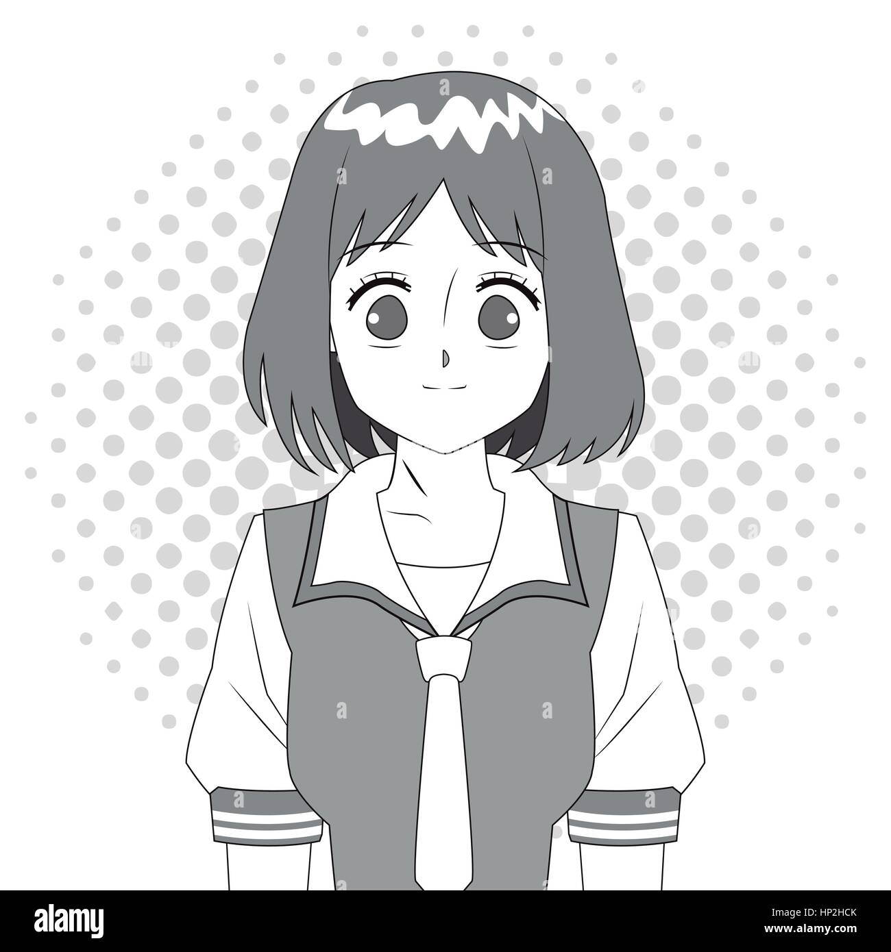 Vector anime characters. Anime girl in japanese. Anime style, drawn vector  illustration. Sketch. Manga style. Colored. EPS 10 Stock Vector Image & Art  - Alamy