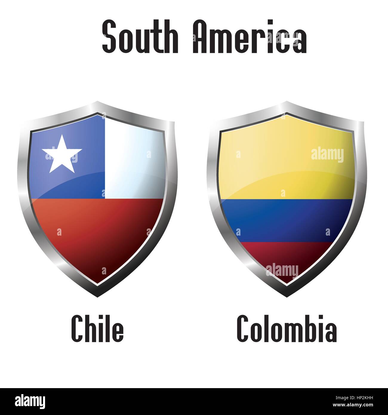 chile and colombia flag icons theme. vector Stock Vector Image & Art