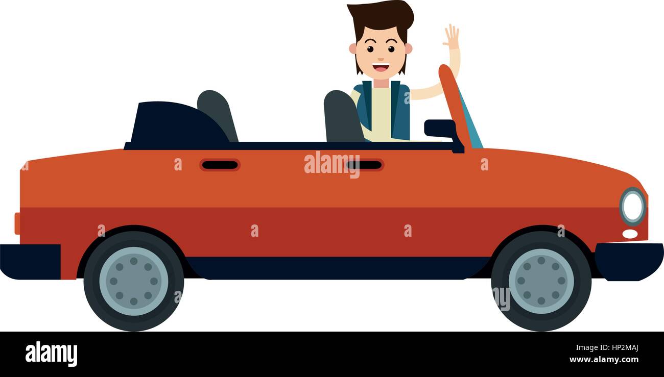 man in a car icon over white background. vector illustration Stock ...