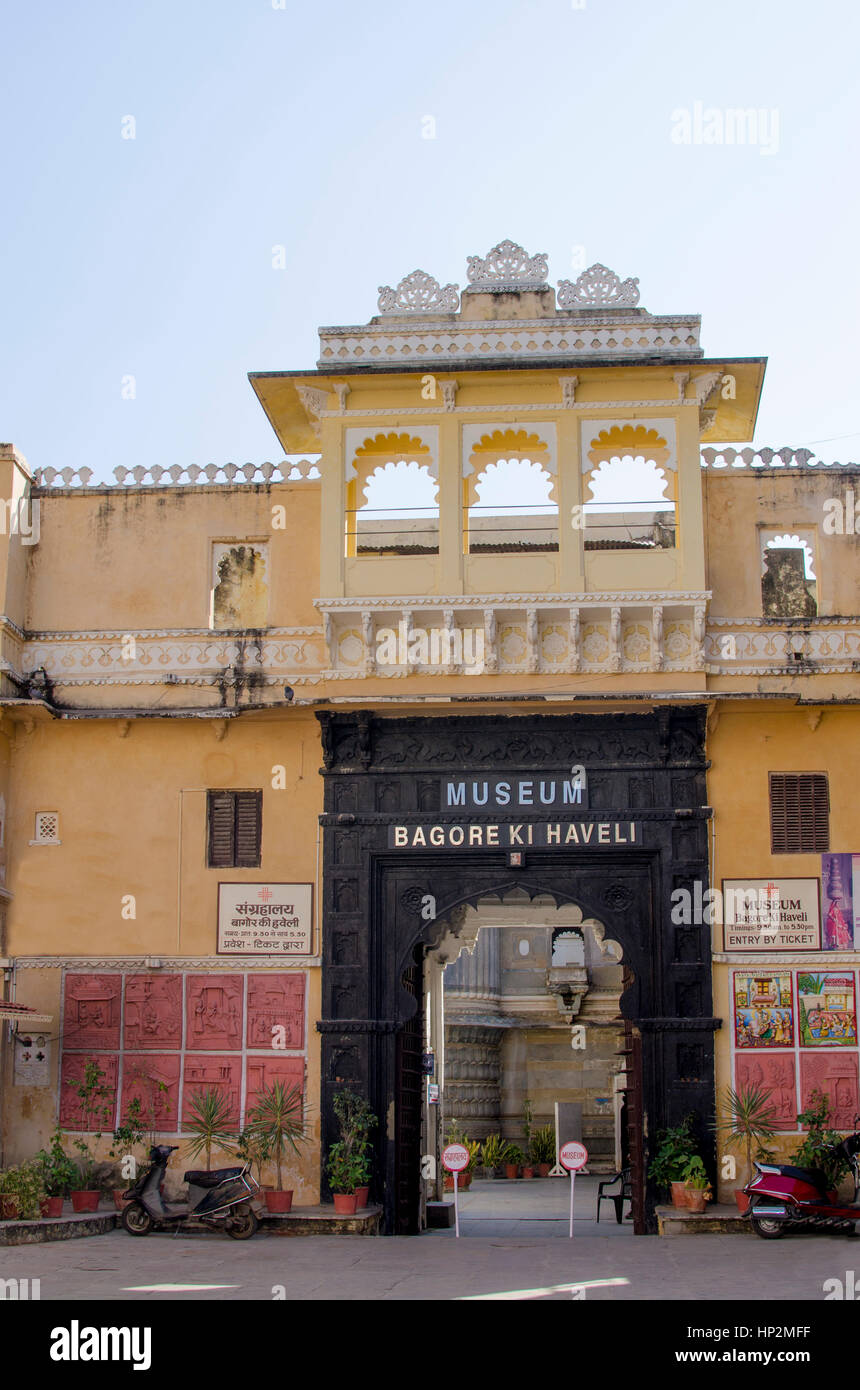 The museum building in India to Udaipur Bagore Ki Haveli Stock Photo ...