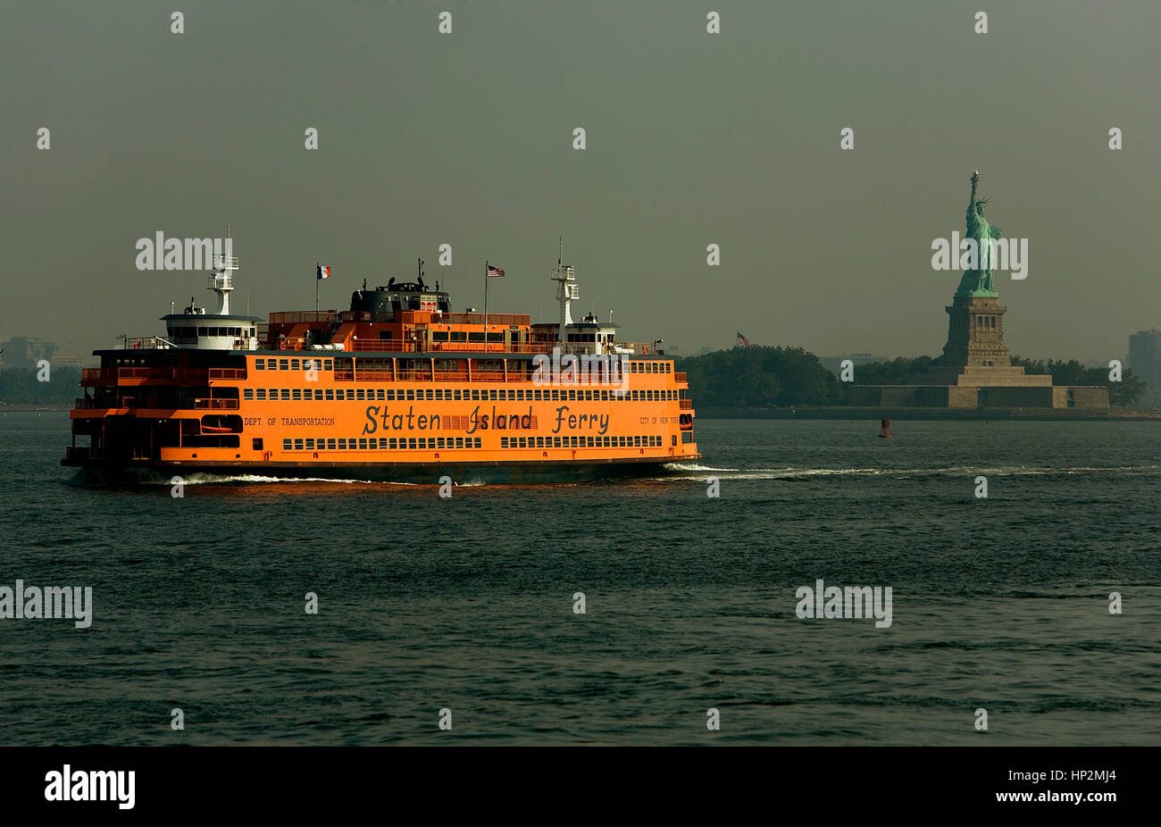 Statue of Liberty and Staten Island ferry,New York City, USA Stock Photo