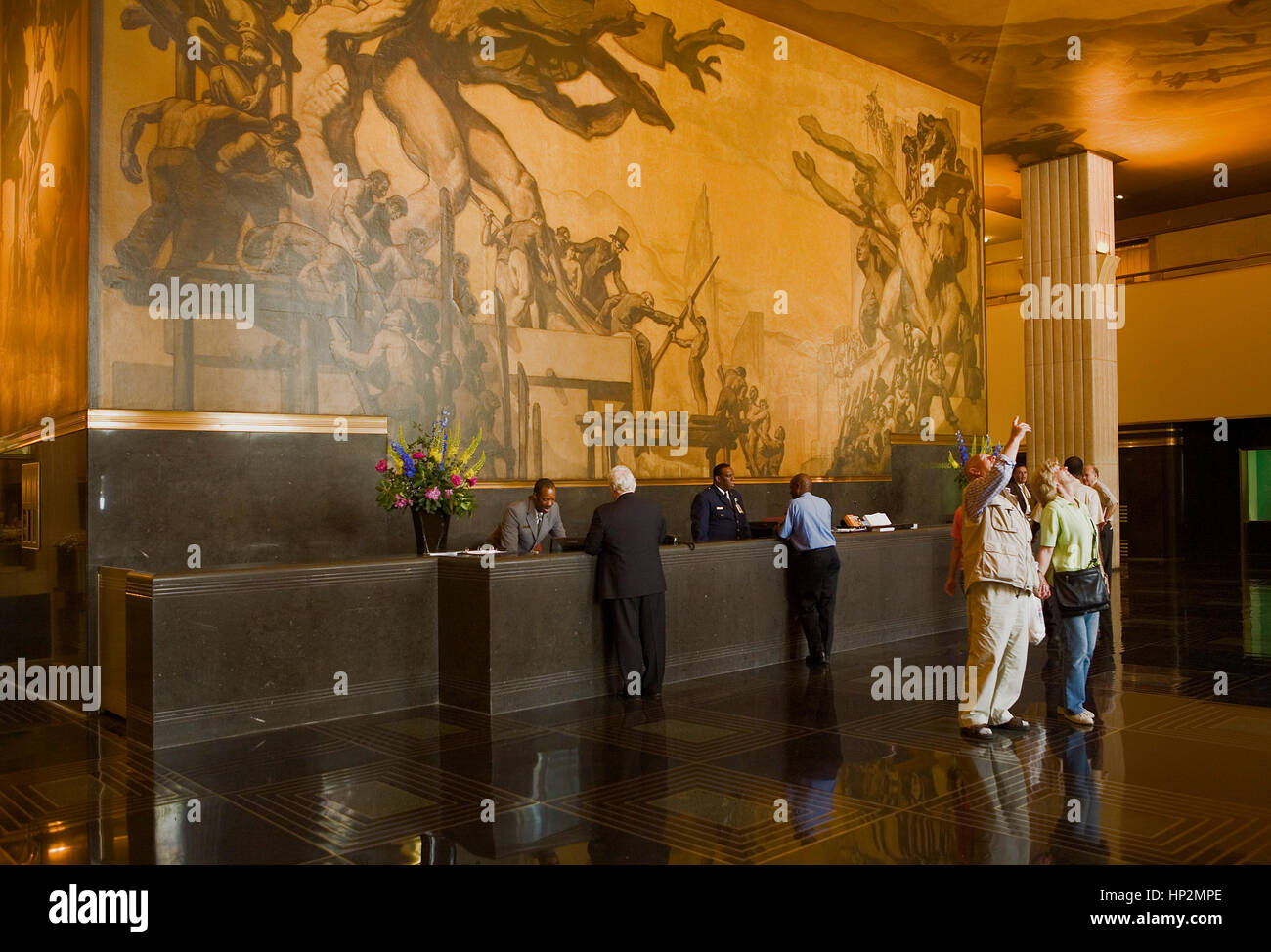Rockefeller center. principal lobby. Josep Maria Sert´s paintings, New York City, USA Stock Photo