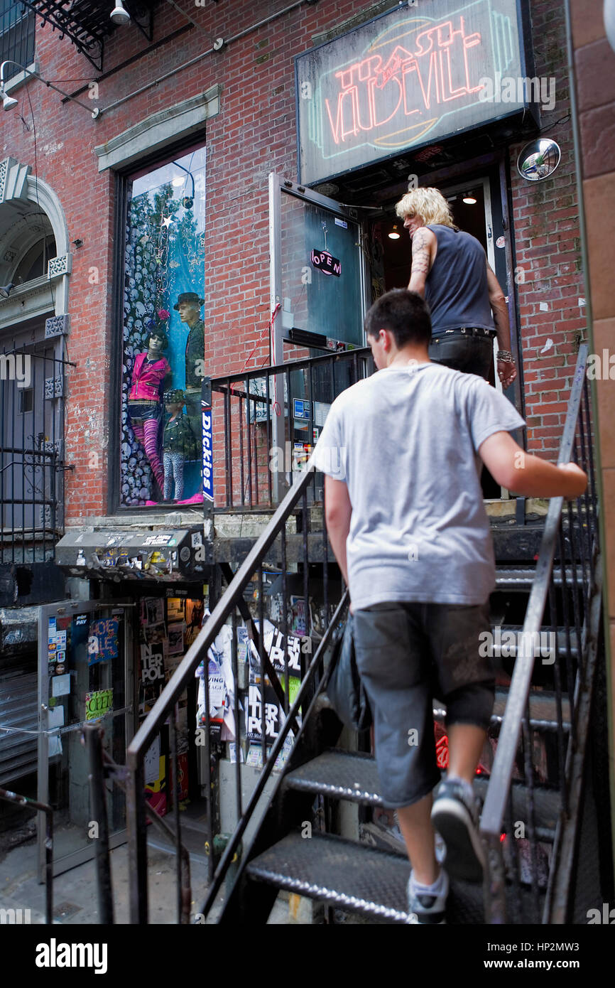 Trash and Vaudeville. 4 Saint Marks Place,New York City, USA Stock Photo