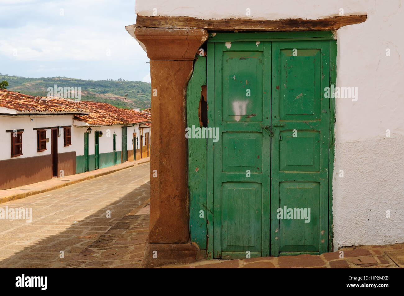 Colombia, Santander, View of the colonial village of Barichara, near San Gil Stock Photo