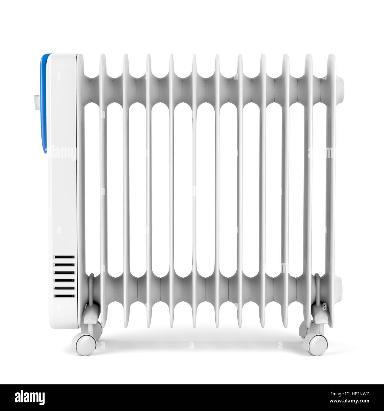 Oilfilled radiator heater on white background Stock Photo Alamy