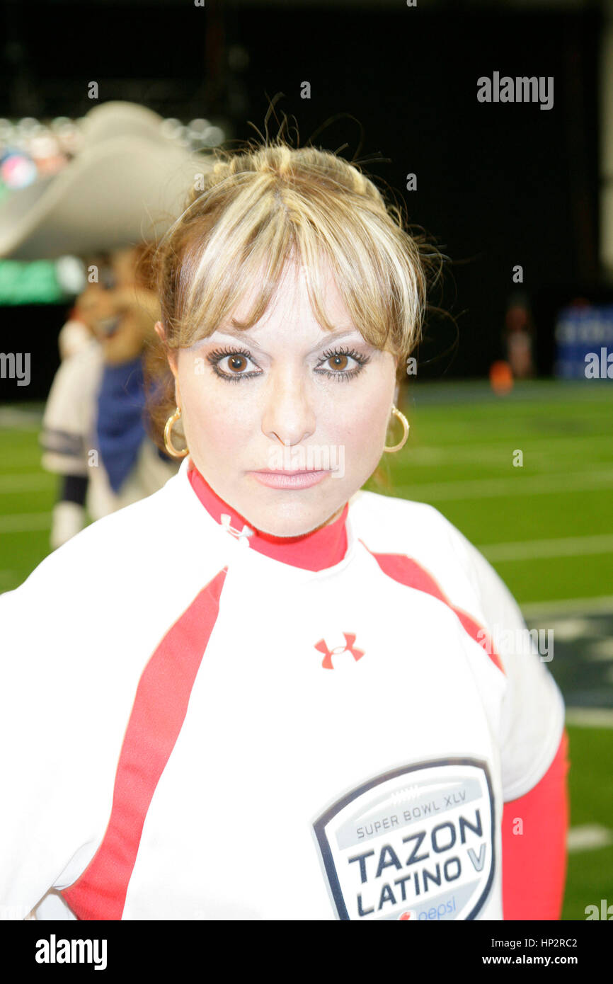 Rosana Franco at the Tazon Latino flag football game at Super Bowl NFL Experience at the Dallas Convention Center on February 2, 2011 in Dallas, Texas. Photo by Francis Specker Stock Photo