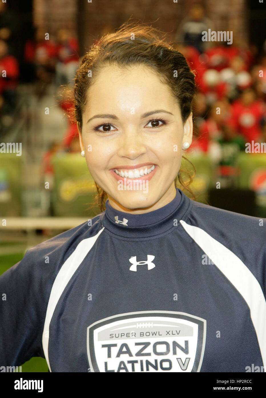 Susie Castillo at the Tazon Latino V flag football game at Super Bowl NFL Experience at the Dallas Convention Center on February 2, 2011 in Dallas, Texas. Photo by Francis Specker Stock Photo