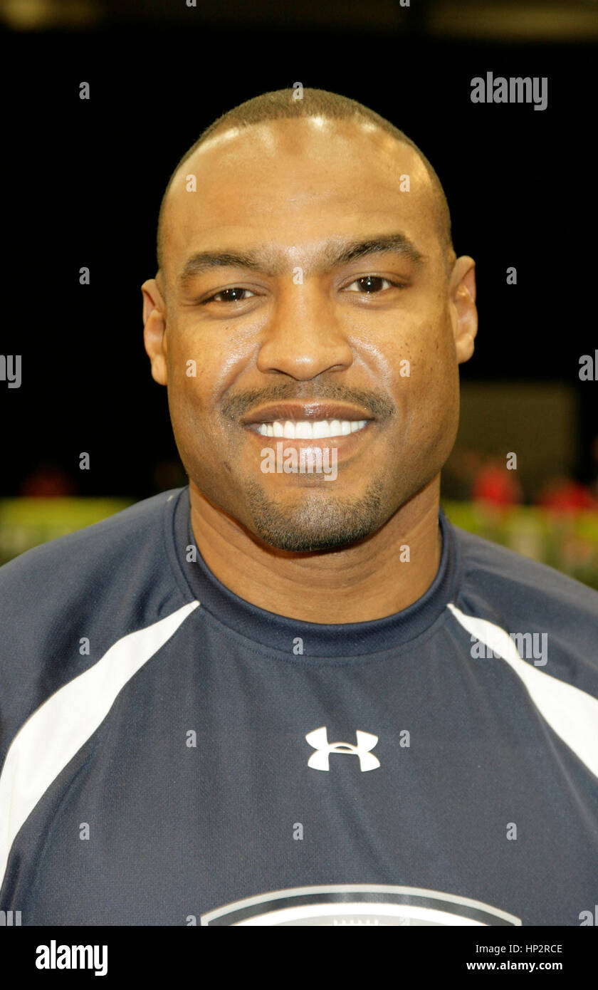 Darren Woodson at the Tazon Latino V flag football game at Super Bowl NFL Experience at the Dallas Convention Center on February 2, 2011 in Dallas, Texas. Photo by Francis Specker Stock Photo