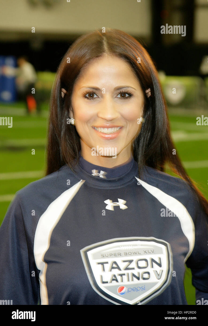 Jackie Guerrido at the Tazon Latino V flag football game at Super Bowl NFL Experience at the Dallas Convention Center on February 2, 2011 in Dallas, Texas. Photo by Francis Specker Stock Photo
