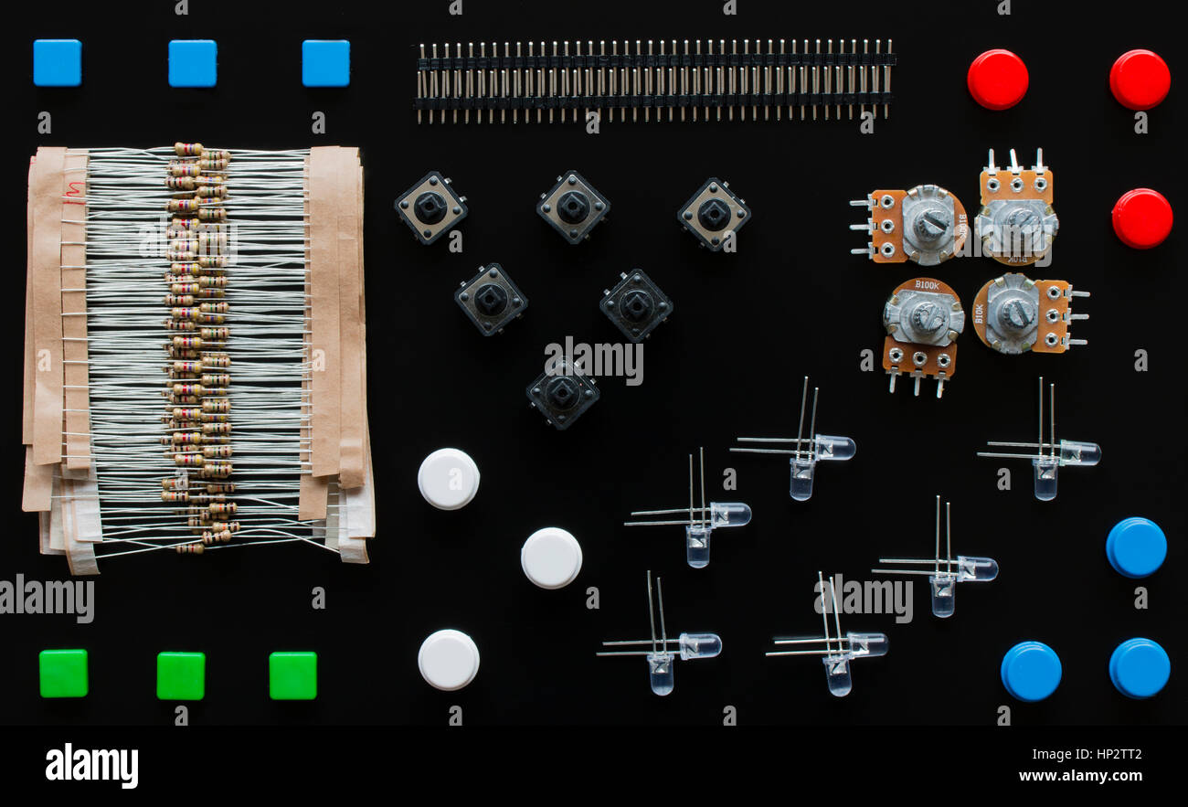 Set of electronic components Stock Photo Alamy