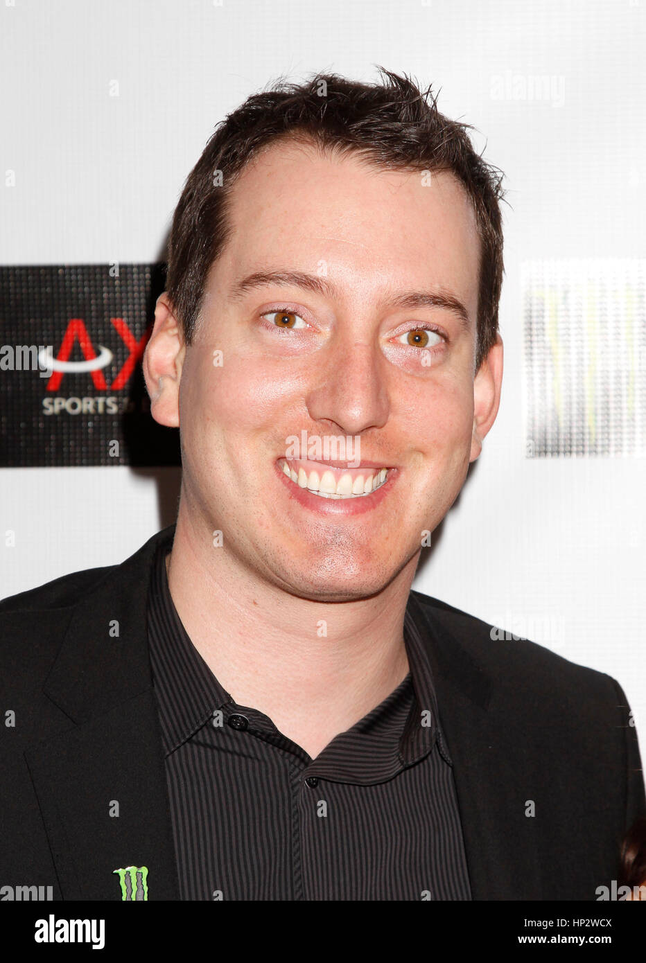 Kyle Busch arrives for the Leather and Laces Super Bowl Party in