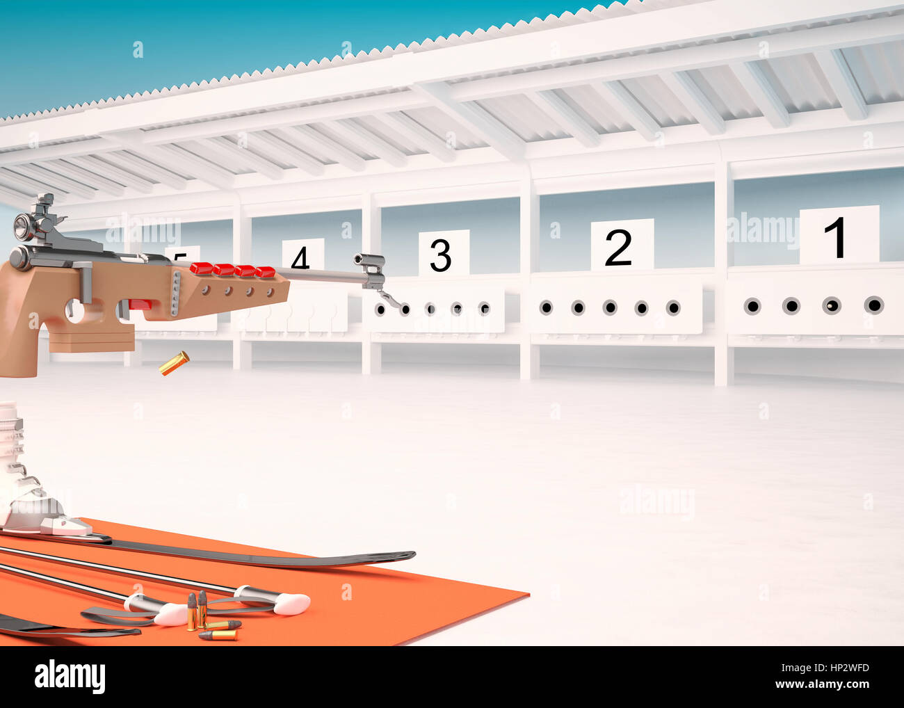 Biathlon Target Sports To Rifle Shooting Gunshot Stock Photo Alamy