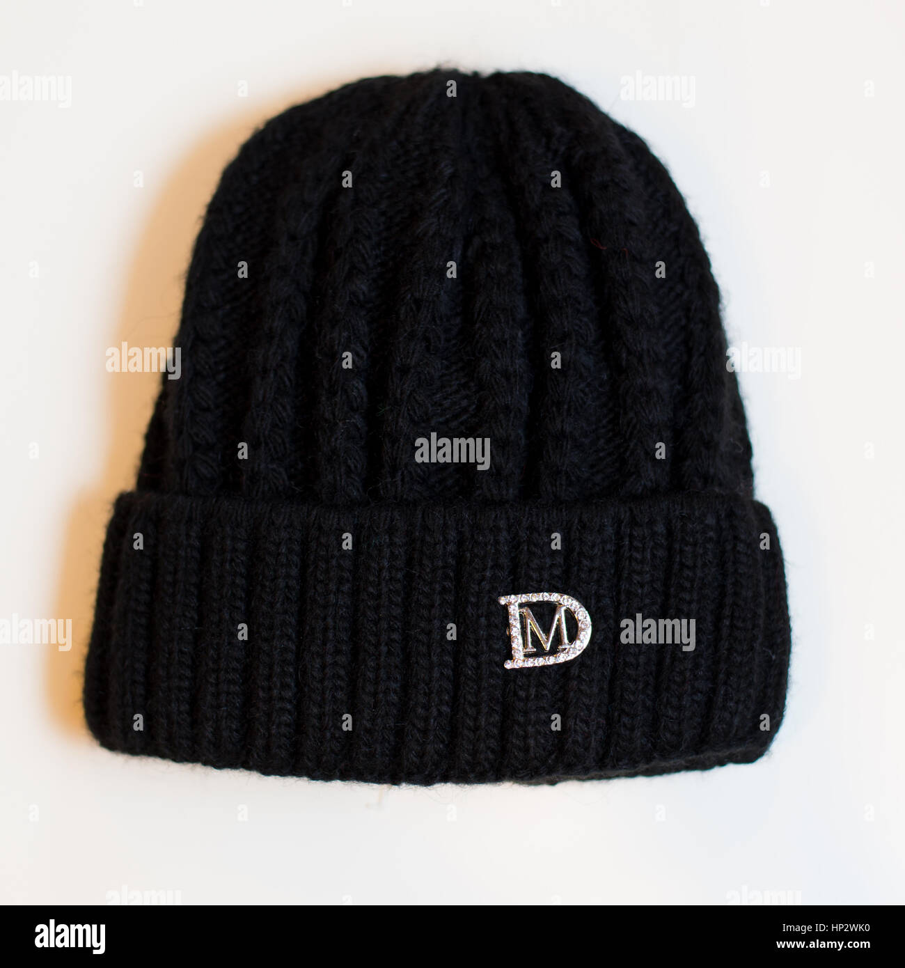 black hat on a white background Stock Photo - Alamy