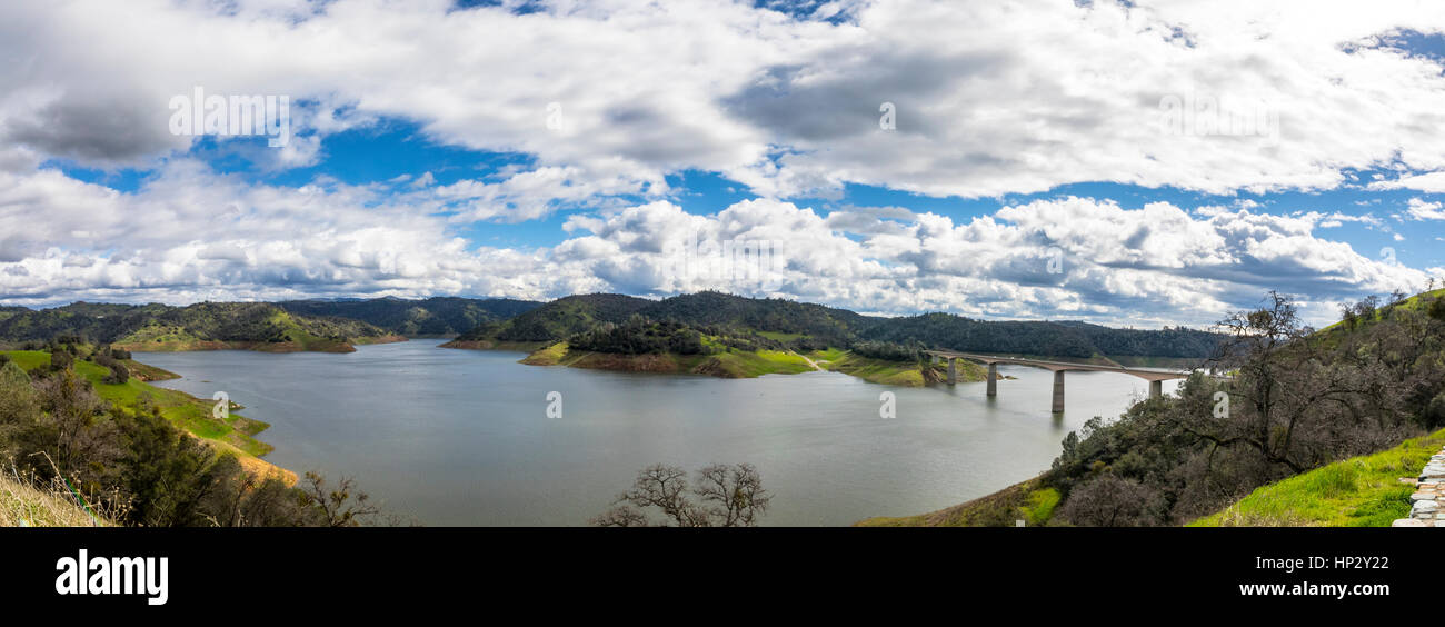New Melones Resevoir in the winter of 2017 on the Stanislaus River in Calaveras County California Stock Photo