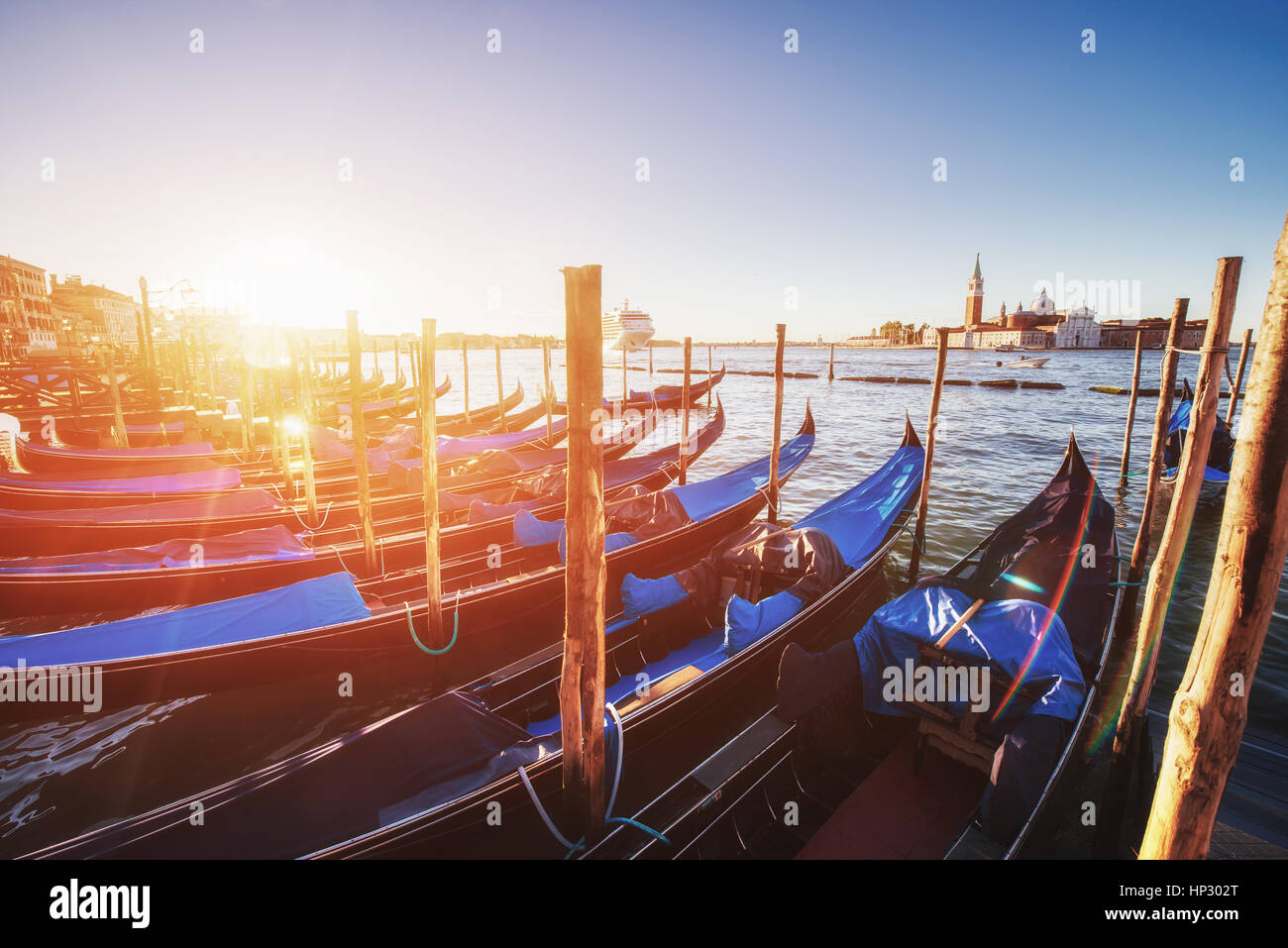 Fantastic views of the gondola at sunset Stock Photo - Alamy