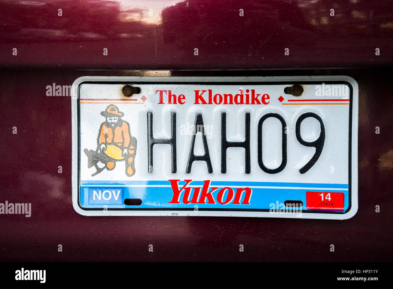 Yukon car licence plate Stock Photo
