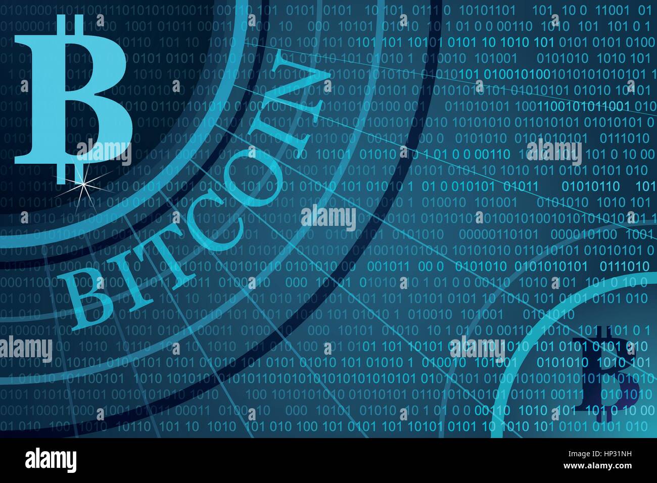 Bitcoin on digital background, vector illustration Stock Vector Image ...