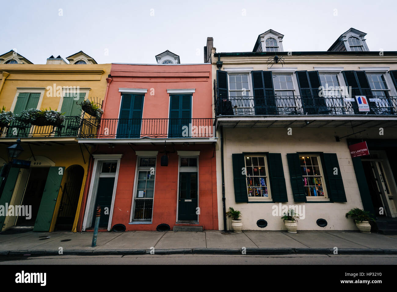 Colorful buildings in the French Quarter, in New Orleans, Louisiana ...