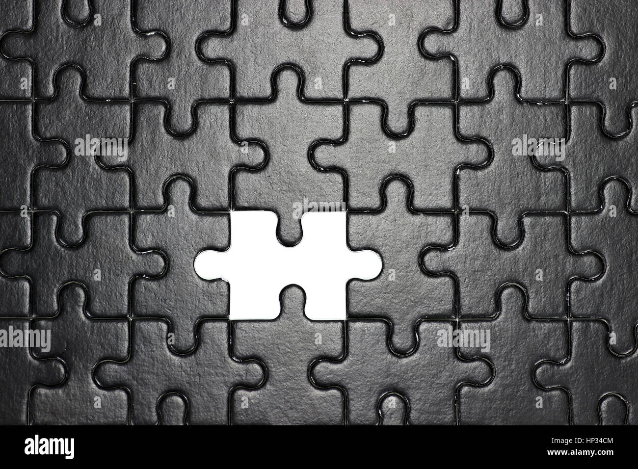 Jigsaw puzzle with missing piece. Missing puzzle pieces Stock Photo