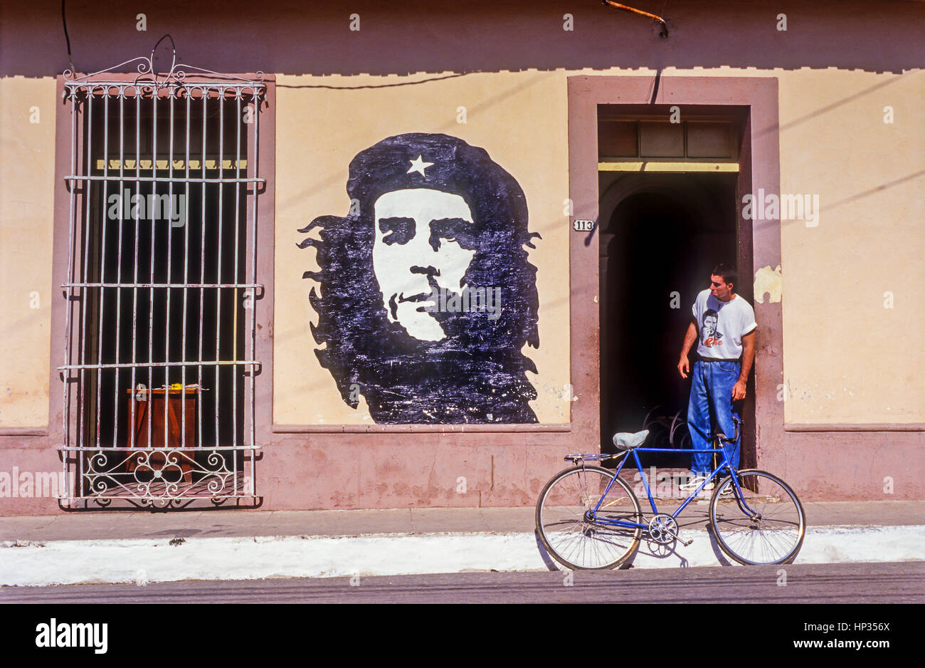 Facade, Union of Young Communists building,Trinidad, Cuba Stock Photo