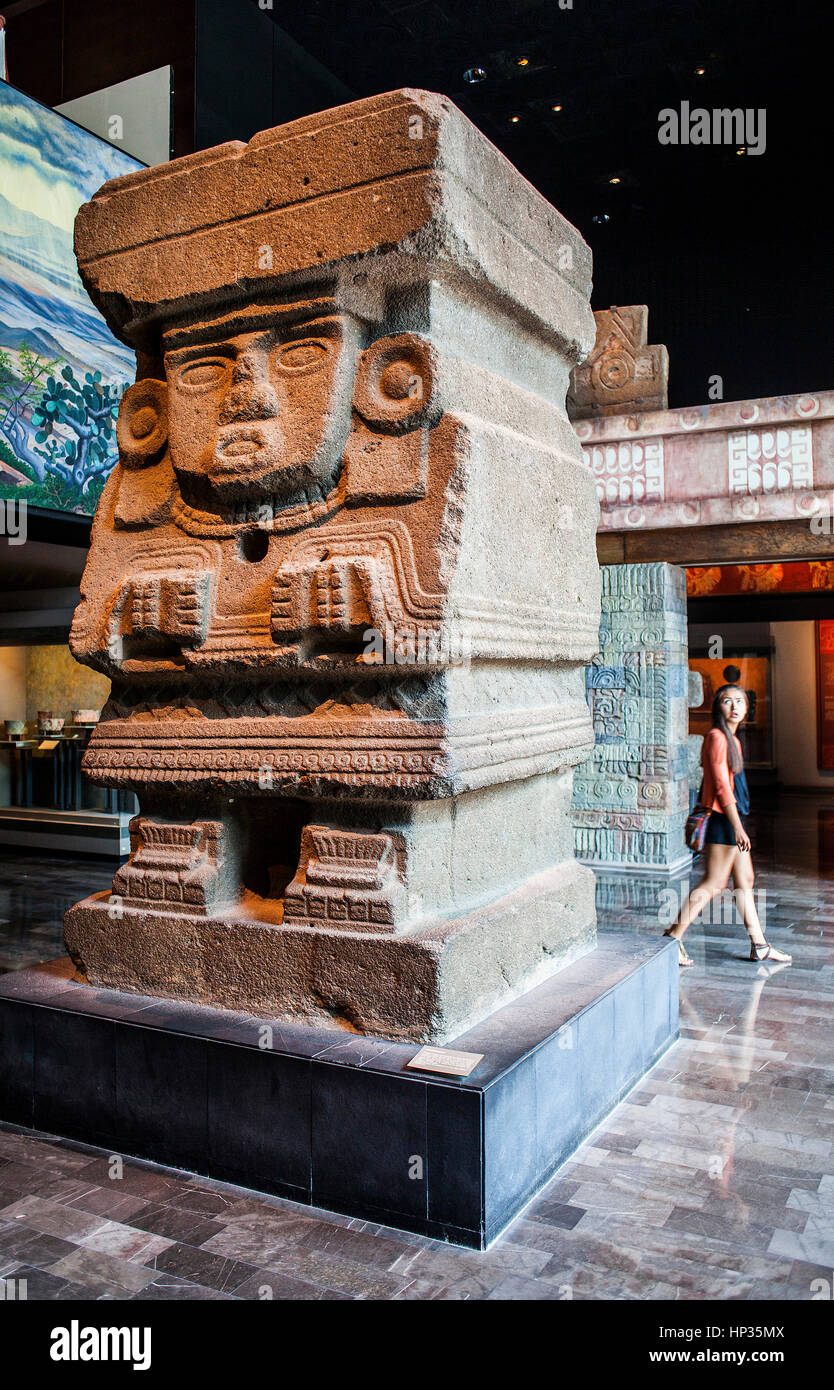 Chalchiuhtlicue goddess, National Museum of Anthropology. Mexico City. Mexico Stock Photo