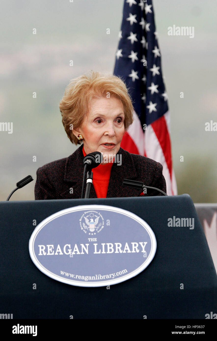 Former First Lady Nancy Reagan at a ceremony for the new United States ...