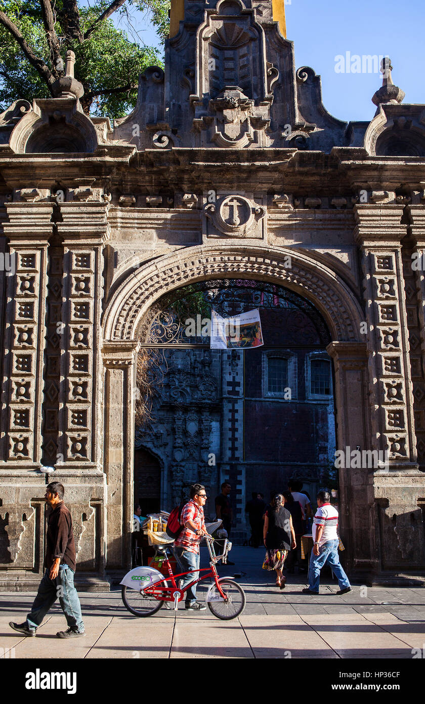 Gate of San Francisco church, Francisco I Madero Street, Mexico City, Mexico Stock Photo