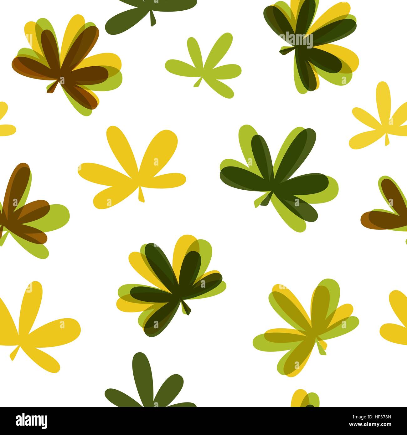 Abstract Natural Leaves Seamless Pattern Background Vector Illustration ...