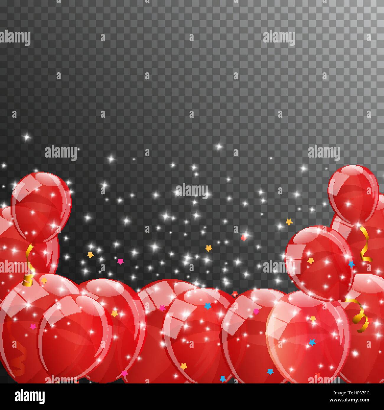 Color Glossy Balloons Transparent Background Vector Illustration EPS10 ...