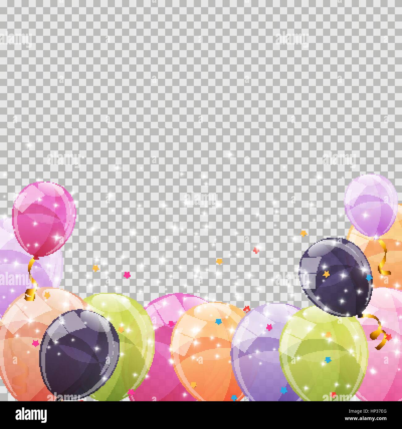 Color Glossy Balloons Transparent Background Vector Illustration EPS10 ...