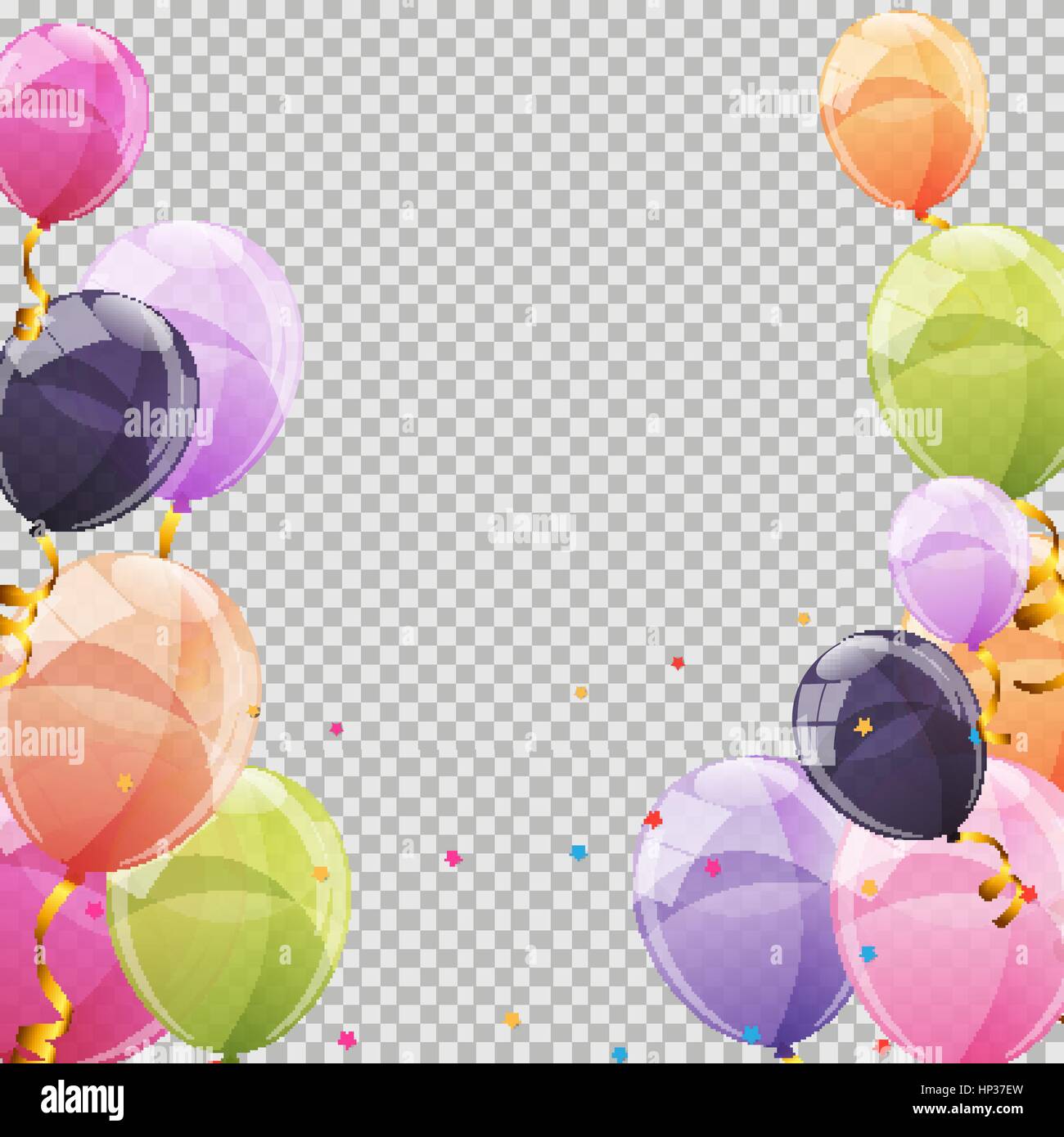 Color Glossy Balloons Transparent Background Vector Illustration EPS10 ...