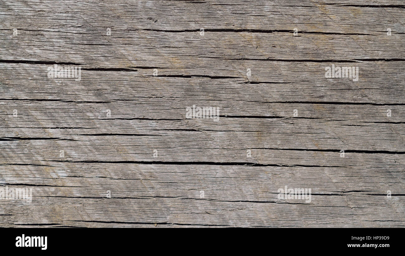 Worn and Weathered Horizontal Grained Wood Background Stock Photo