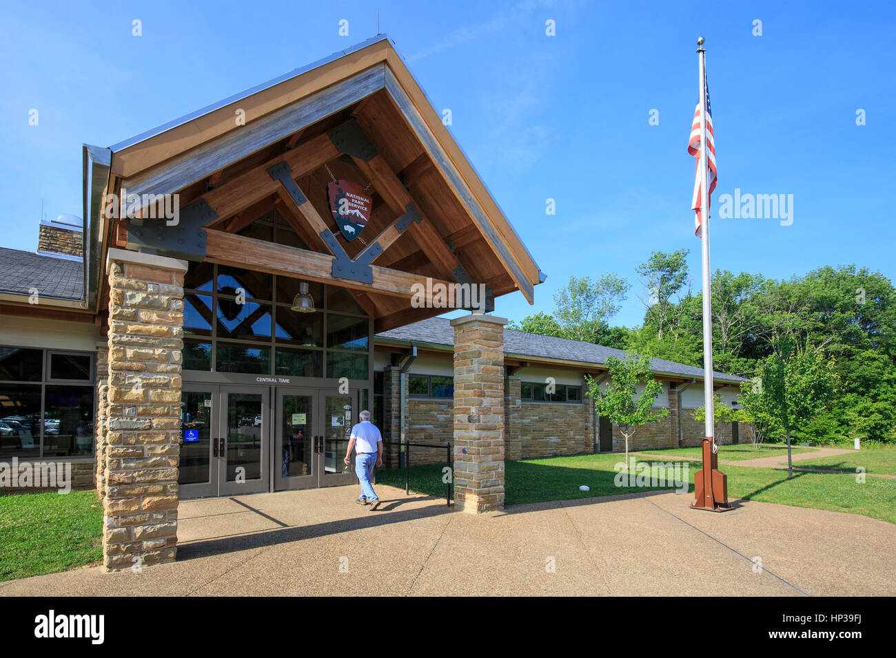 Entrance to the Visitor Center at Mammoth Cave National Park Stock
