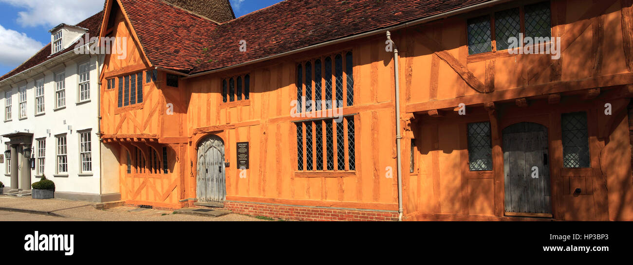 Summer, August, September, Little Hall Market square, Lavenham village, Suffolk County, England, Britain. Stock Photo