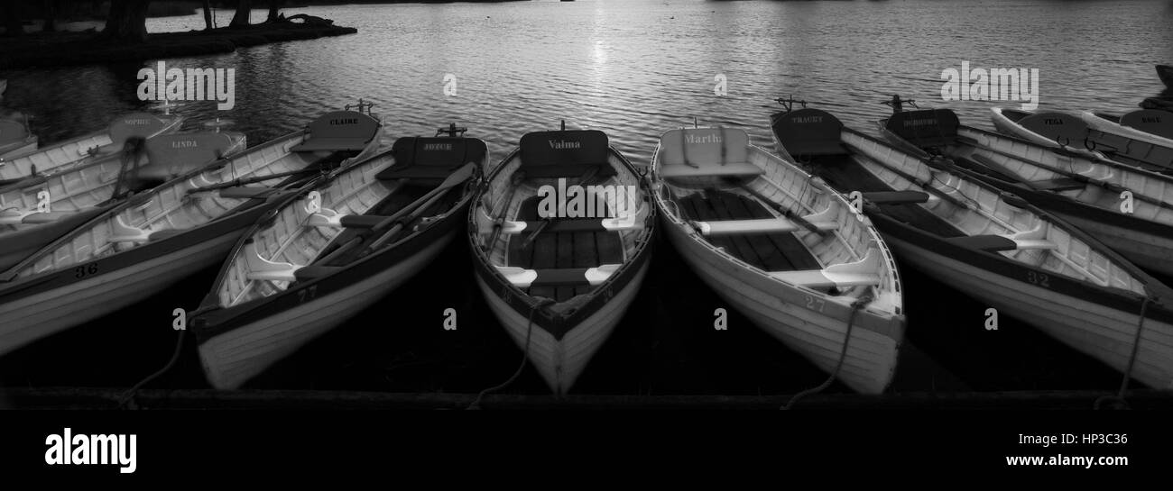 Colourful rowing boat Black and White Stock Photos & Images - Alamy