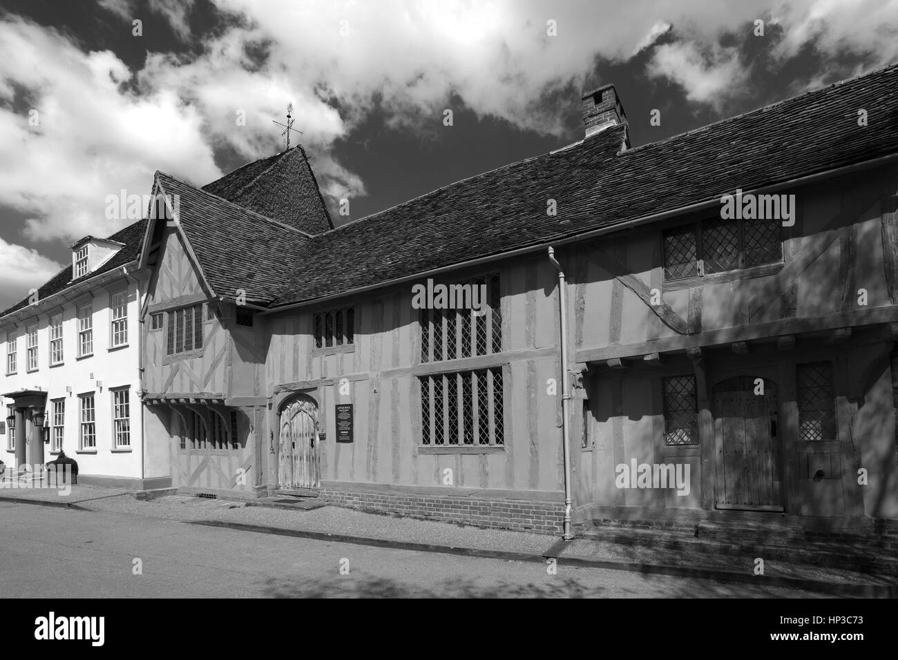 Summer, August, September, Little Hall Market square, Lavenham village, Suffolk County, England, Britain. Stock Photo