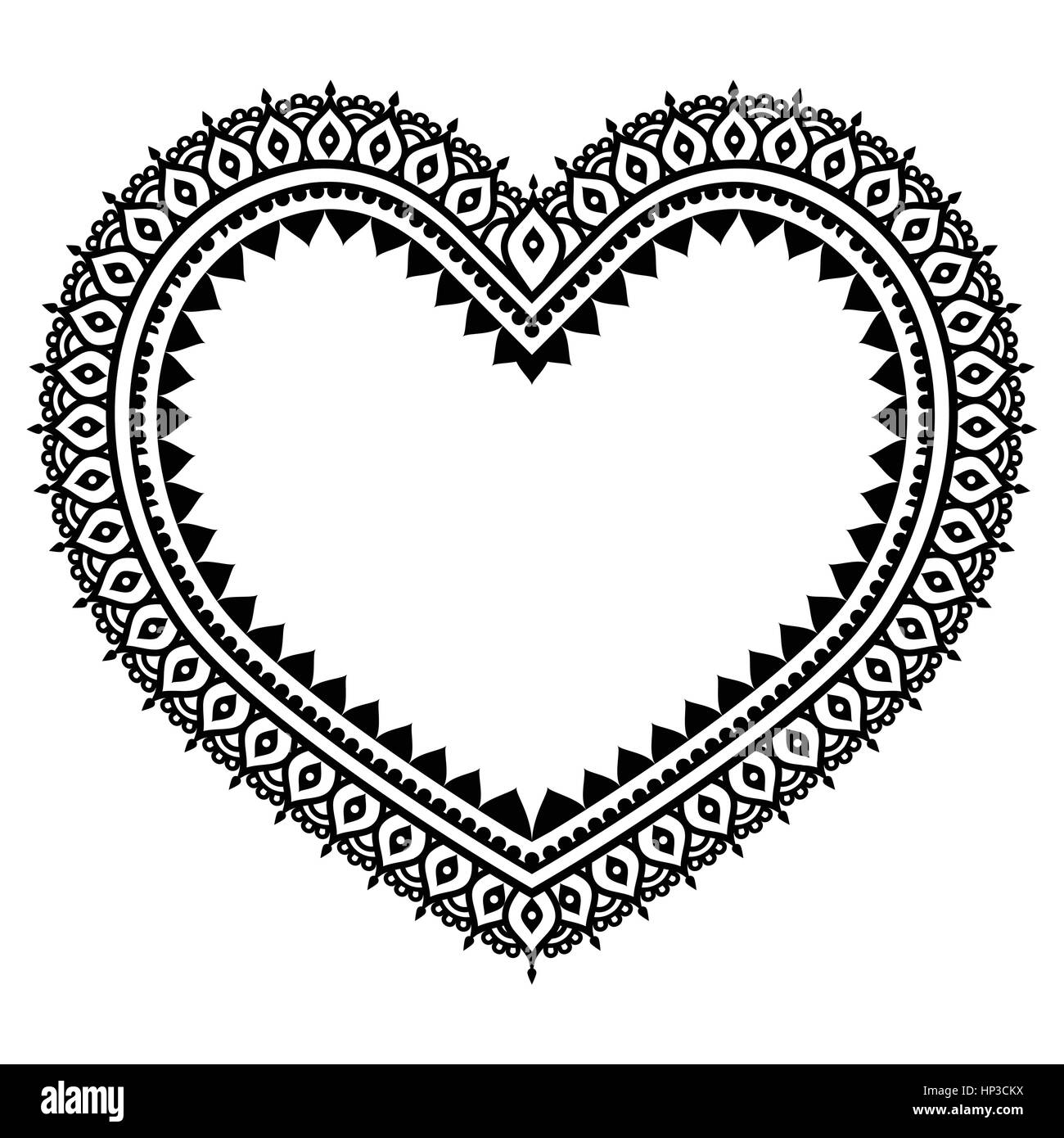 Heart Mehndi design, Indian Henna tattoo pattern Stock Vector Image & Art - Alamy Heart Mehndi design, Indian Henna tattoo pattern Stock Vector Image & Art - Alamy