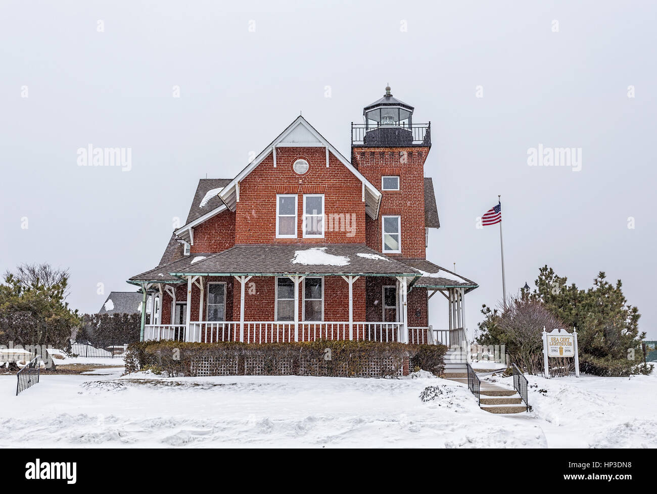 The Sea Girt Lighthouse in Sea Girt, New Jersey, USA. This lighthouse