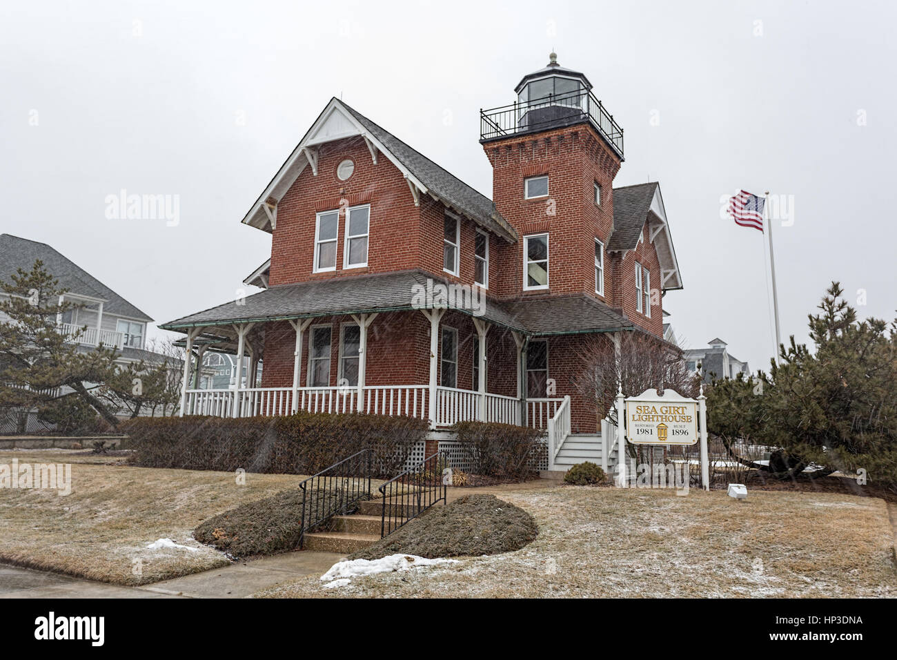 The Sea Girt Lighthouse in Sea Girt, New Jersey, USA. This lighthouse