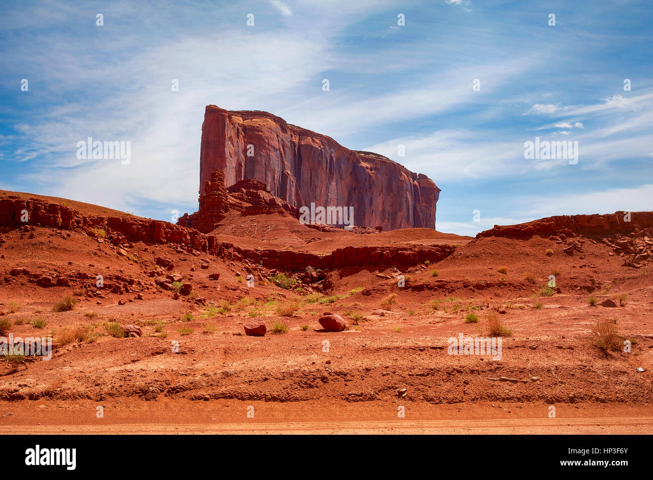 A massive rock formation in Monument Valley - Arizona. Stock Photo