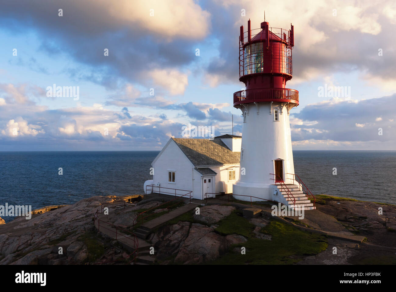This is the famous lighthouse at Lindesnes- Norway. The picture is ...