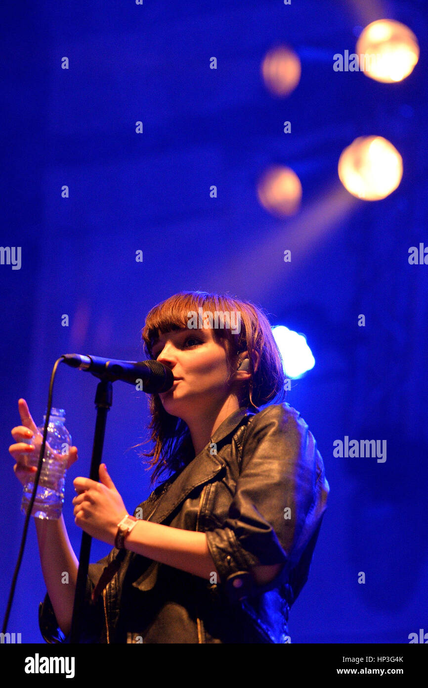 BARCELONA MAY 29 Chvrches (electronic band) in concert at Heineken