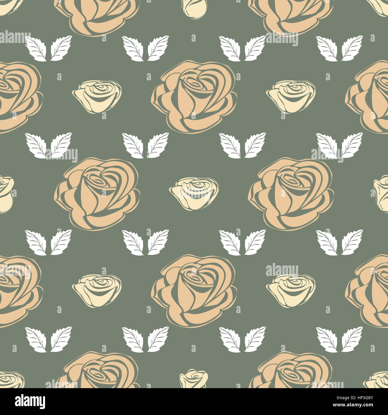 Seamless pattern Bud roses Stock Vector Image & Art - Alamy