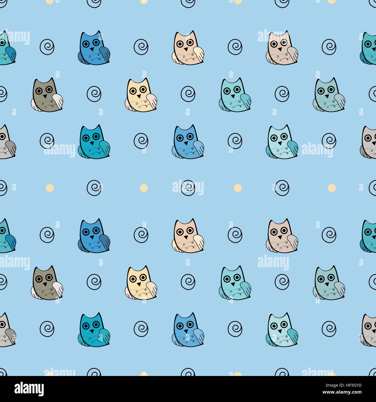 Owl vector seamless pattern Stock Vector Image & Art - Alamy