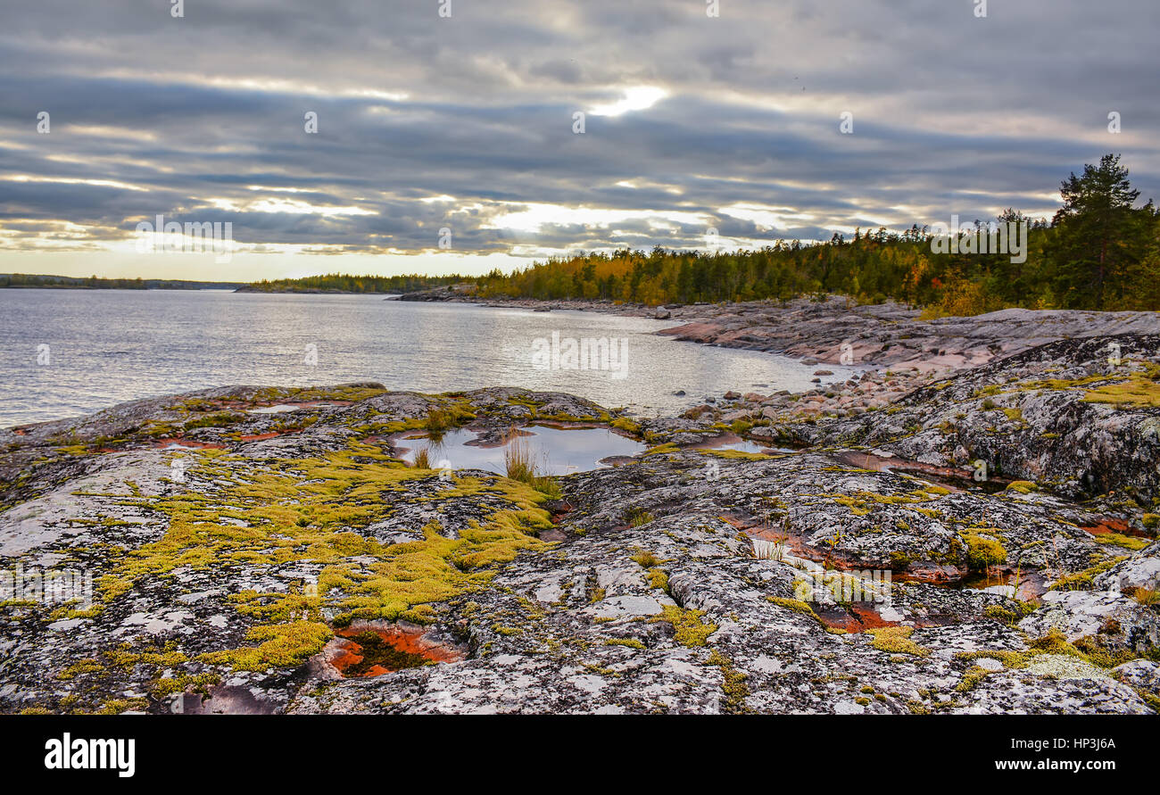 The severe beauty of lake Ladoga Stock Photo Alamy