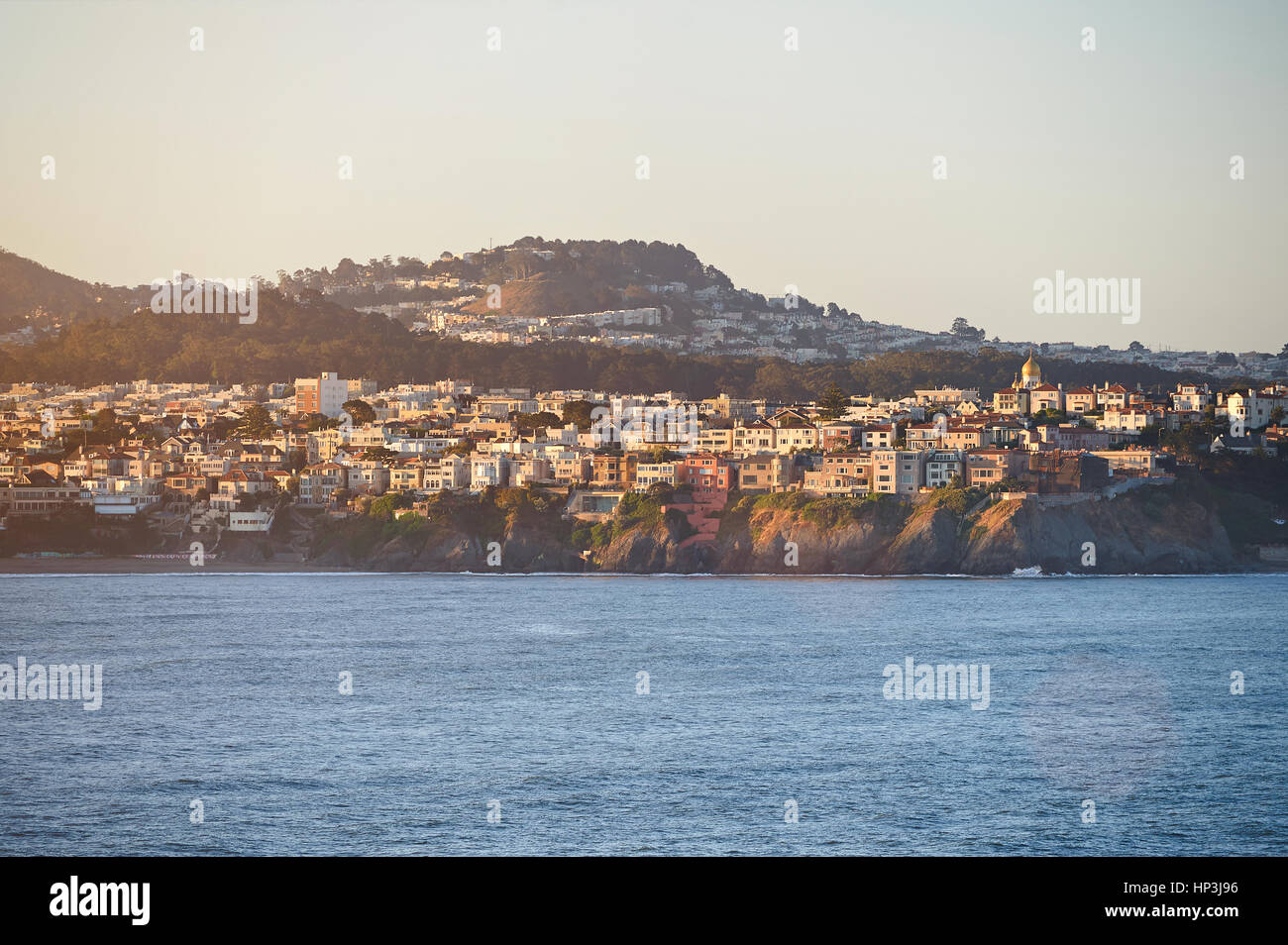 Morning in San Francisco sleeping district. Ocean line in west coast Stock Photo
